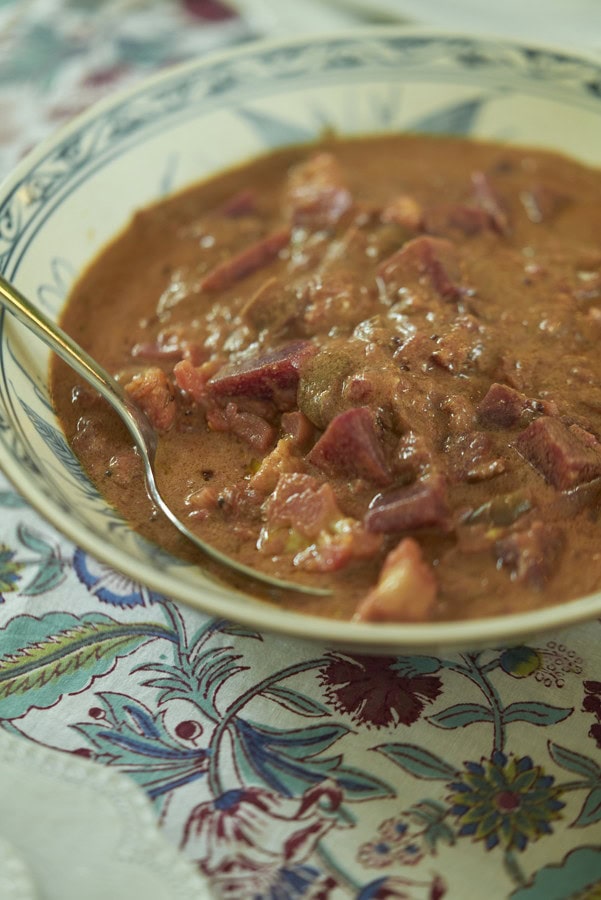 白なす、カリフラワー、ビーツのカレー