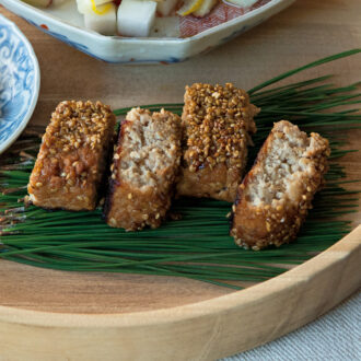 フライパンで焼くので気軽につくれます。冷めてもおいしい。「のし鶏」