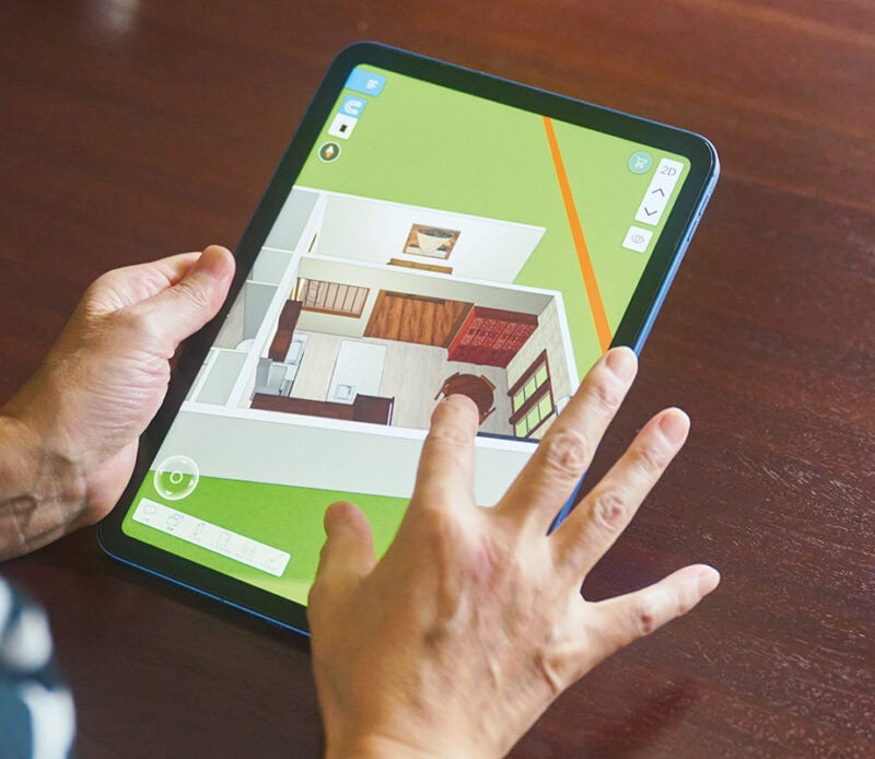 家具やキッチン設備のレイアウトには「Home Design 3D」というアプリを活用