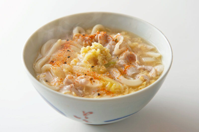 白菜の甘味、豚の旨味が体に染みる優しい味 「かきたまうどん」