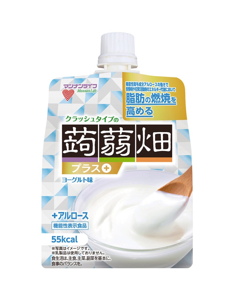 クラッシュタイプの蒟蒻畑 プラスヨーグルト味 ［機能性表示食品］150g ¥198（編集部調べ）／マンナンライフ