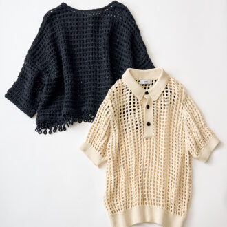 （右）ポロニット¥28,600／ハイク（ボウルズ）　（左）プルオーバー¥44, 000 ／ハウス オブ ロータス（ハウス オブ ロータス 二子玉川店）