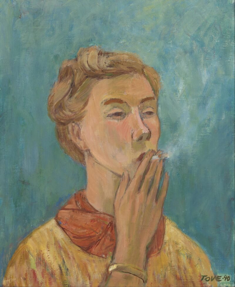 トーベ・ヤンソン「煙草を吸う娘（自画像）」1940年 油彩、カンヴァス 個人蔵 © Tove Jansson Estate Photo © Finnish National Gallery Yehia Eweis