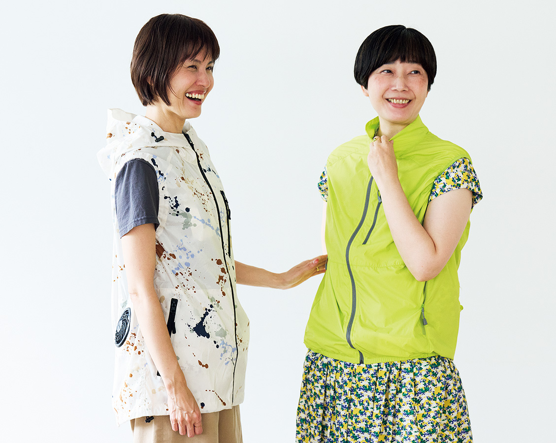 モンベル ファンブロー ベスト￥9,900、ファン￥7,000、専用バッテリー 19V￥15,400／モンベル 、キウ×「空調服®」キウ スタ ーターキット￥11,330／キウ