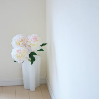 部屋に飾るのは夏仕様の白い花のみ