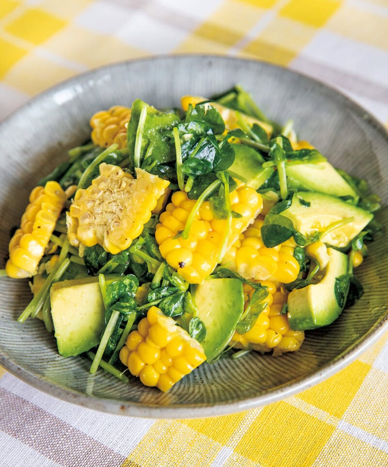 あえるだけ！絶品 「とうもろこしと豆苗のアボカドナムル」