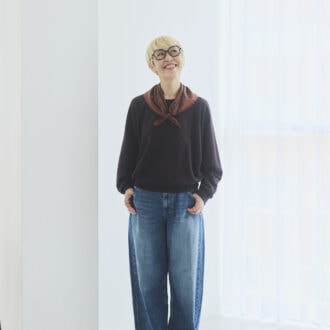 ユニクロアレンジ術③スカーフをセーラーカラー風に