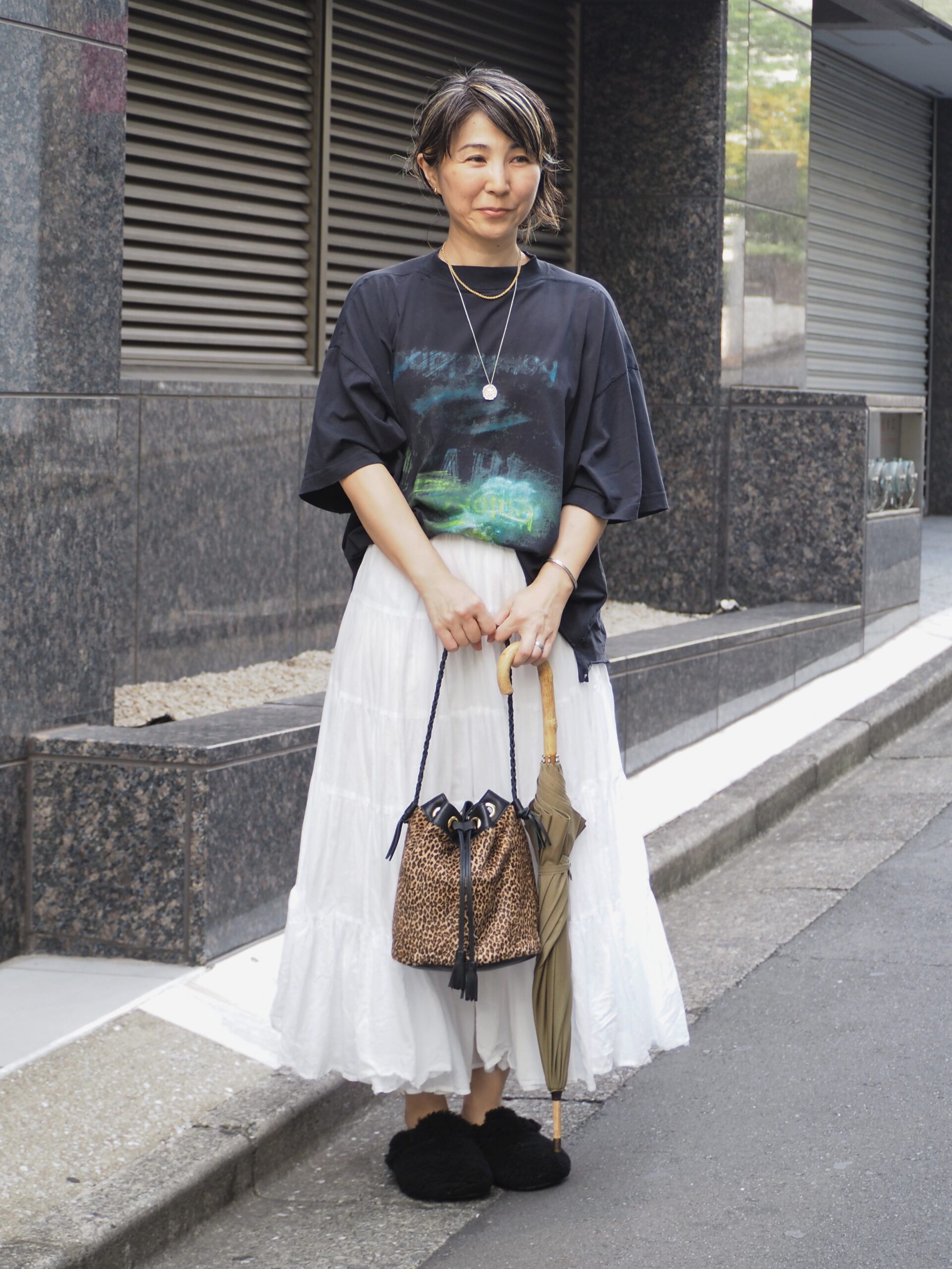 50代の甘辛ミックスコーデ