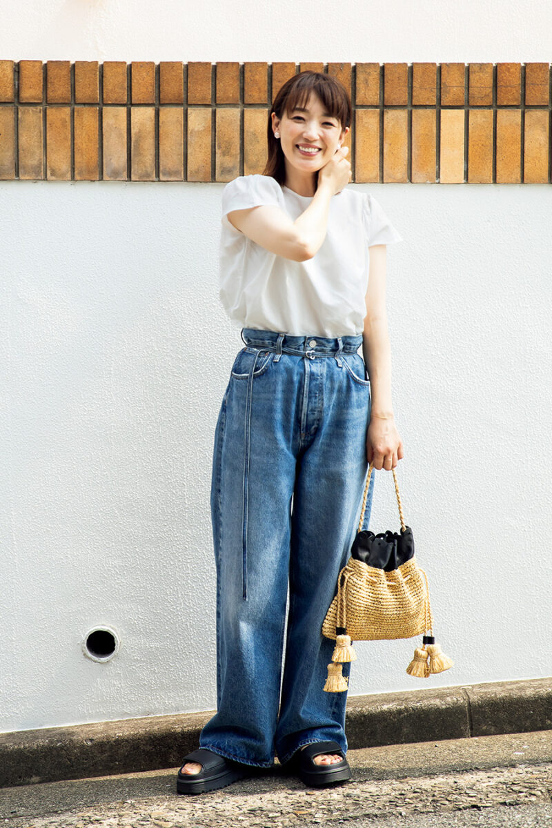 90年代風LAデニムをハイウエストできれいめに