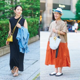【銀座スナップ】全員アラフィフ！
目を引くおしゃれさん5人をキャッチ
色柄をセンスフルに装う
