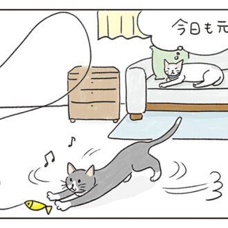4コマ漫画『ねころびもひとしお』
第46話　可愛いから許す！