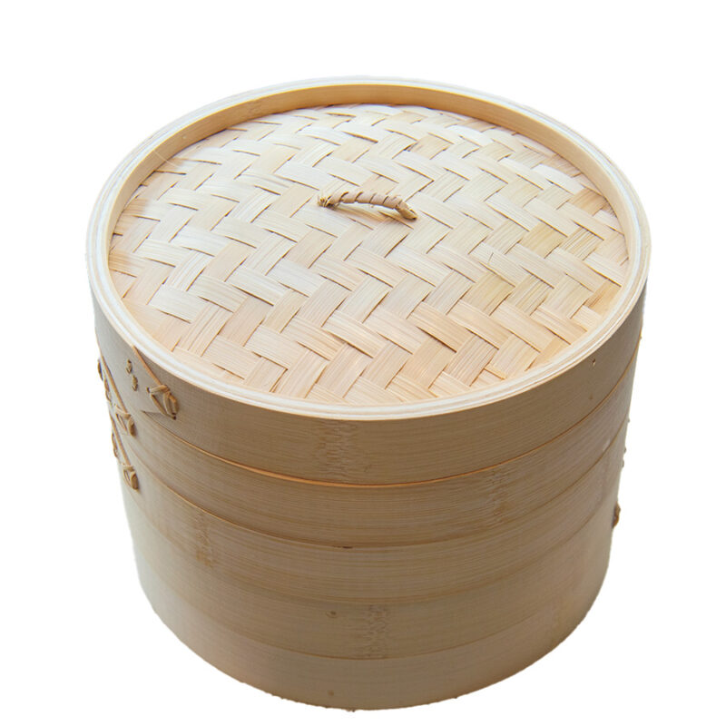竹材蒸籠本体（深型大）各￥1,490、蓋（大）￥890