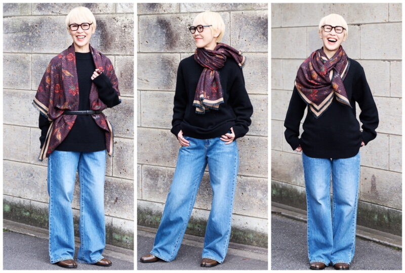 タピノワールのストールの巻き方3選。