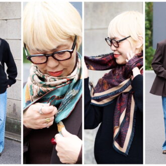 「スカーフ＆ストール」で50代がおしゃれに！ 【巻き方アドバイス付き】 
～冨永彩心さんが指南！ 毎日の装いがちょっと垢ぬけるコツ vol.1 ～