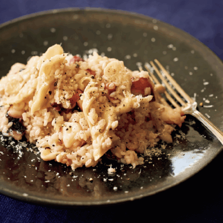 簡単3ステップで本格！
まいたけとたこのリゾット