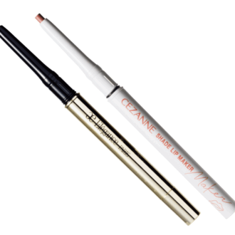 (右)自然な輪郭を作れる、落ち着いたベージュ。にじみにくい処方。 セザンヌ 影色リップメイカー01 ¥660/セザンヌ化粧品 (左)血色のいい唇に見せるピンクベージュ。柔らかい芯で、カサついた口元にもなめらかに描ける。 ラスティング ジェルリップライナー 02 ¥4,180/エレガンスコスメティックス