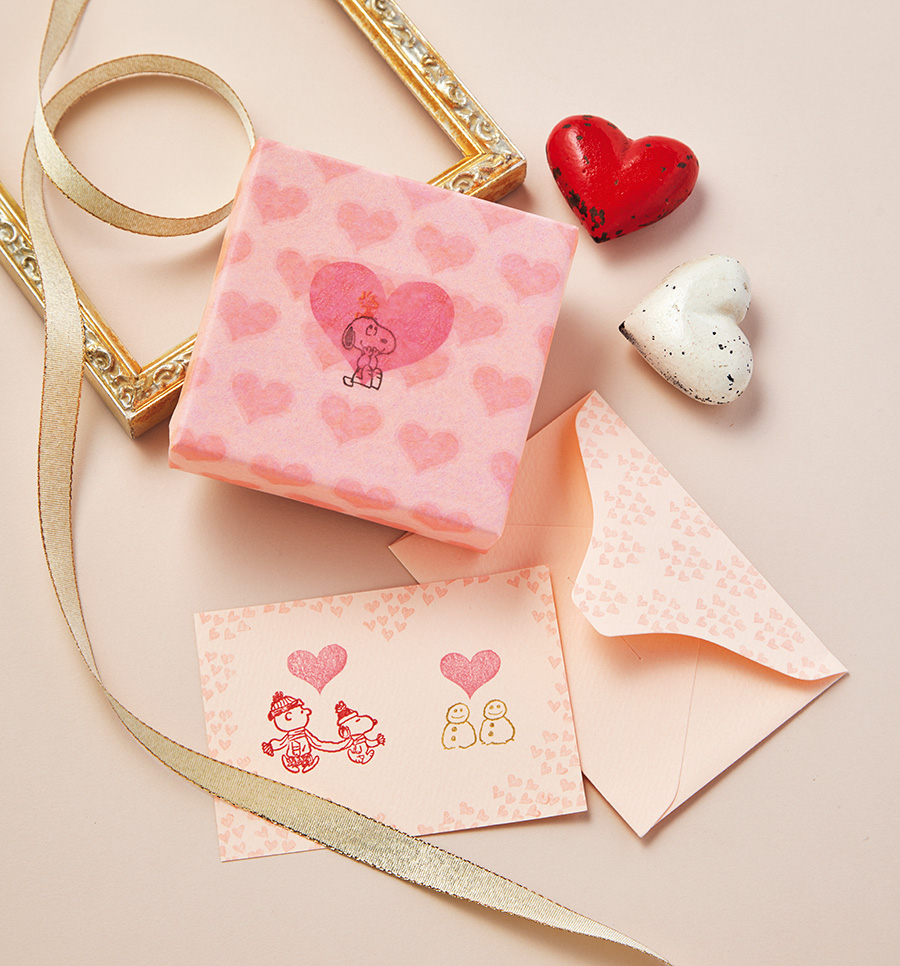 ハートのスタンプなどと組み合わせてキュートさを倍増！