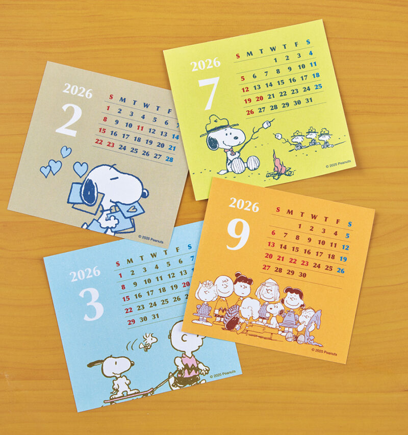 月頭には１か月分のカレンダーが。