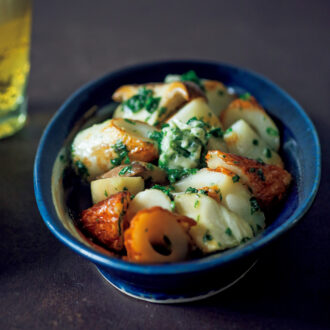 ちくわとエリンギのパセリバターソース