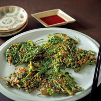 せりとアミえびのチヂミ