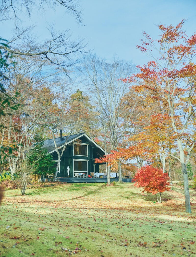 軽井沢の四季の中では「冬がいちばん好き」と言う三浦さん。 庭の斜面に雪が積もると、そり遊びが楽しめる。