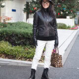 【スナップ】レザー×小物で遊ぶ辛口コーデ! トレードマークの帽子は「ミチコ ウエダ」の特注品