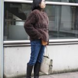 【スナップ】50代のおしゃれのお手本！ ストレートデニム×ボアコートでメリハリ