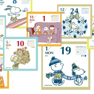 日付や曜日はもちろん、国民の祝日、イベント、六曜、月の満ち欠け、何週目かがわかるカレンダーも記載。