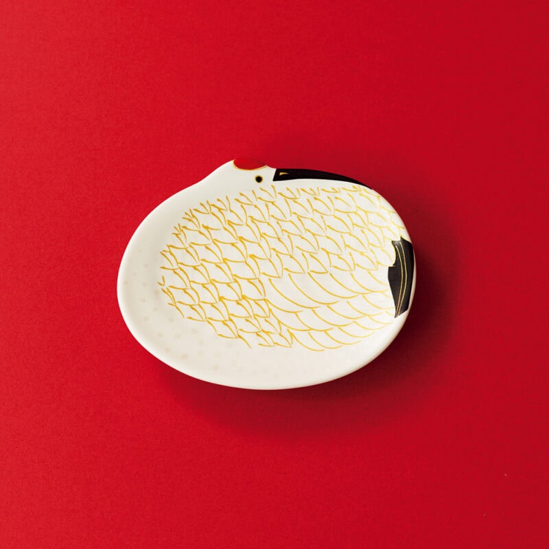 雪衣金羽根鶴形小皿¥2,090/まるぶん