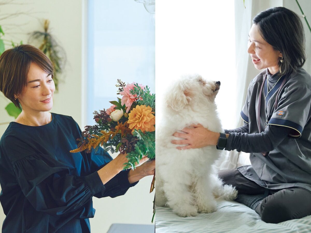 新しいことを始めた50代を取材 【フラワーアレンジメント】【ドッグマッサージ】
