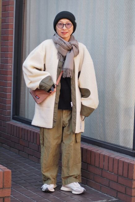 【スナップ】ボアアウター×カーゴパンツでつくる、大人のアウトドアミックス