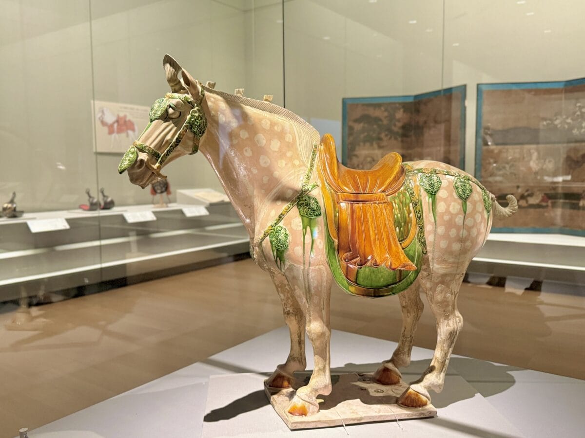 唐三彩馬俑（とうさんさいばよう）重要美術品、唐 ・8世紀／京都国立