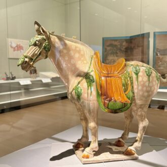 唐三彩馬俑（とうさんさいばよう）重要美術品、唐 ・8世紀／京都国立博物館