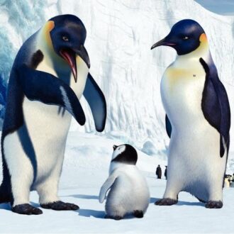 皇帝ペンギンのマンブルが主人公。『ハッピー フィート』Happy Feet TM & © 2006 Village Roadshow Films (BVI) Limited. © 2006 Warner Bros. Entertainment Inc. All rights reserved.