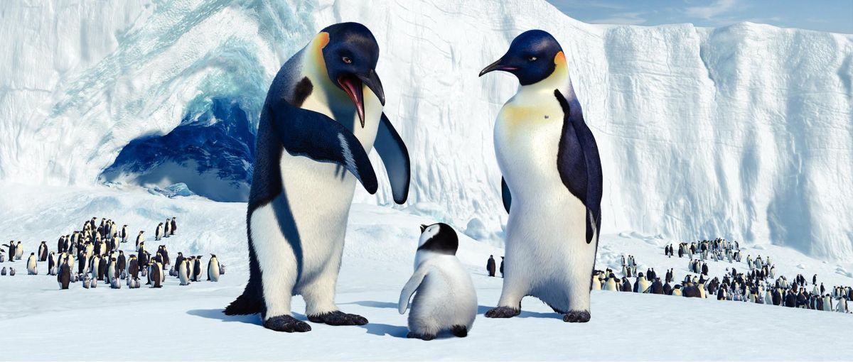 皇帝ペンギンのマンブルが主人公。『ハッピー フィート』Happy Feet TM & © 2006 Village Roadshow Films (BVI) Limited. © 2006 Warner Bros. Entertainment Inc. All rights reserved.
