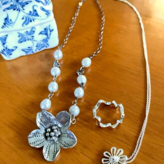 「①液に2分ほどつけてる→②ピンセットで取り出す→③ブラシでこすって水ですすぐ→④クロスで磨く」の工程を経てピカピカに。