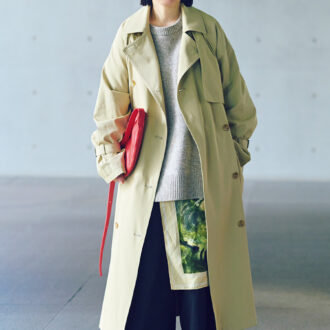 アウター／アデュー トリステス、トップス／ロワズィール、スカート／コンジェ ペイエ アデュー トリステス、バッグ／バケットバゲージ、シューズ／レペット