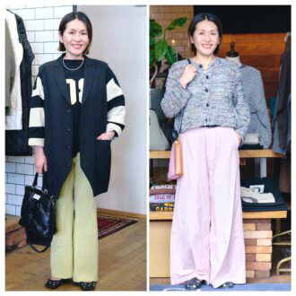 【１週間コーデ】
春のきれい色パンツコーデ２選　黒トップスで着やせマジック！　
～〈金曜日〉#017 Fumiko Kawaguchi～