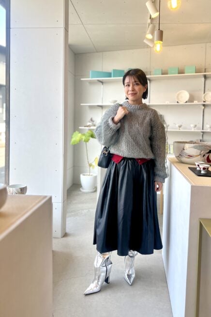 【京都スナップ】「メゾンスペシャル」の異素材ミックスコーデで大人映え