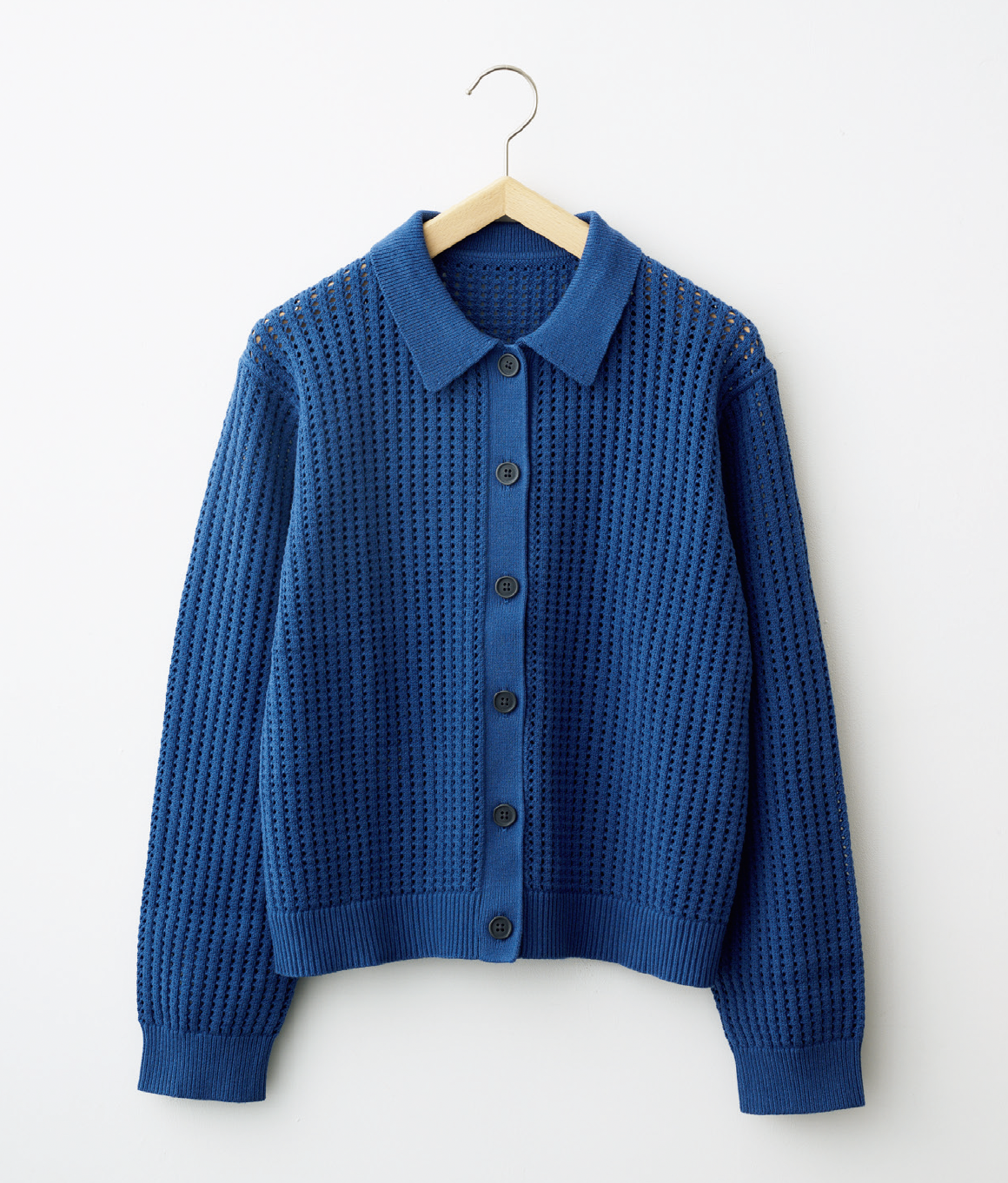 無印良品 洗えるメッシュポロカーディガン ¥4,990