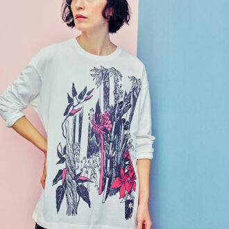 ニョロニョロプリント 長袖シャツ¥13,200 ／ア・パート オブ ミー（ワイズフォーリビング）