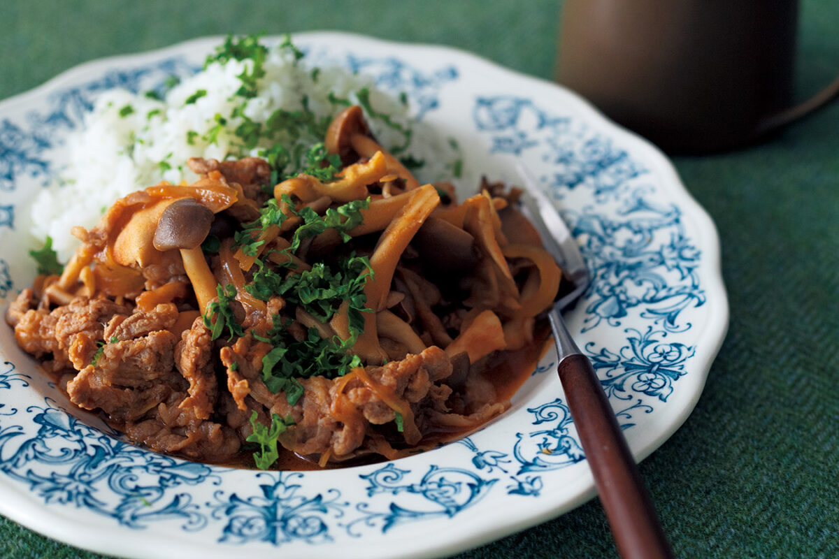 きのこたっぷり、ハッシュドポーク