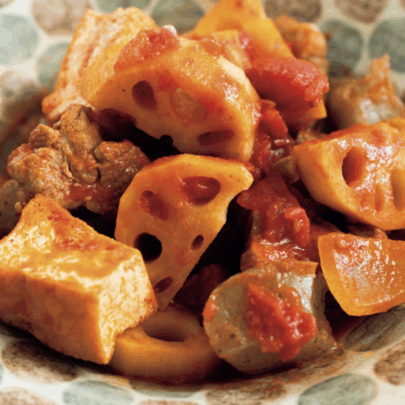 トマトも酸味と好相性！
「れんこん入り和風ラタトゥイユ」