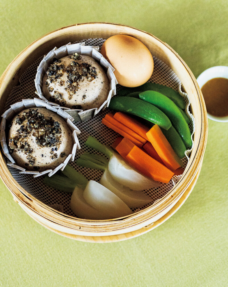 マーラーカオ＆春野菜と卵のせいろモーニング