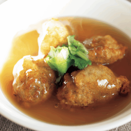 食感が美味しいアクセントに！
「れんこん団子のあんかけ」