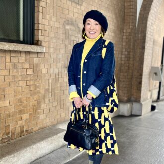 【京都スナップ】ミモザカラーのリンクコーデで、春待ち気分をアップ！