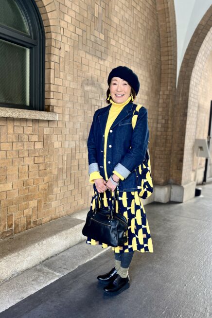 【京都スナップ】ミモザカラーのリンクコーデで、春待ち気分をアップ！