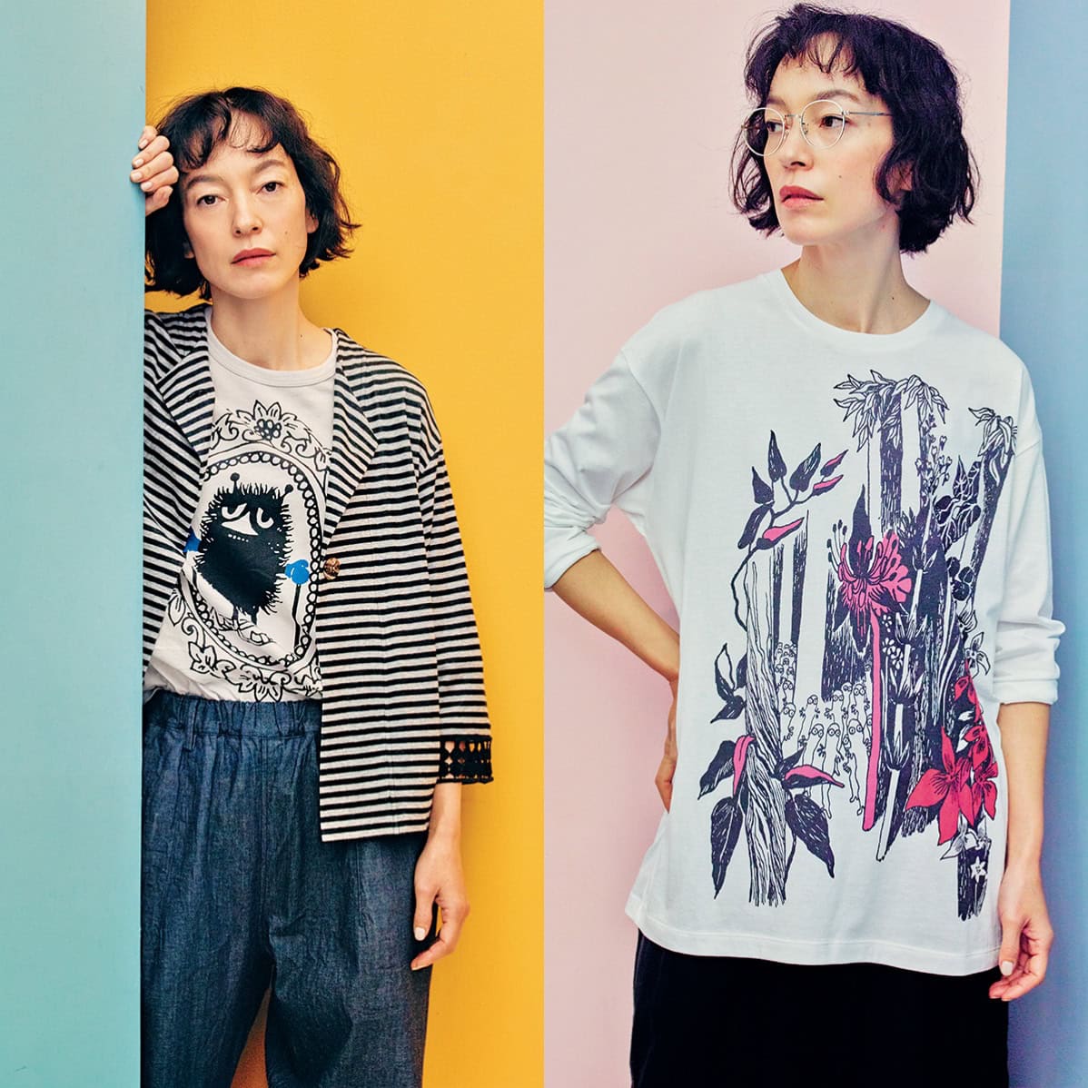 ワイズフォーリビング　ムーミンコラボ　Tシャツ ムーミンの世界をもっと身近に物語のワンシーンをおしゃれにまとう
