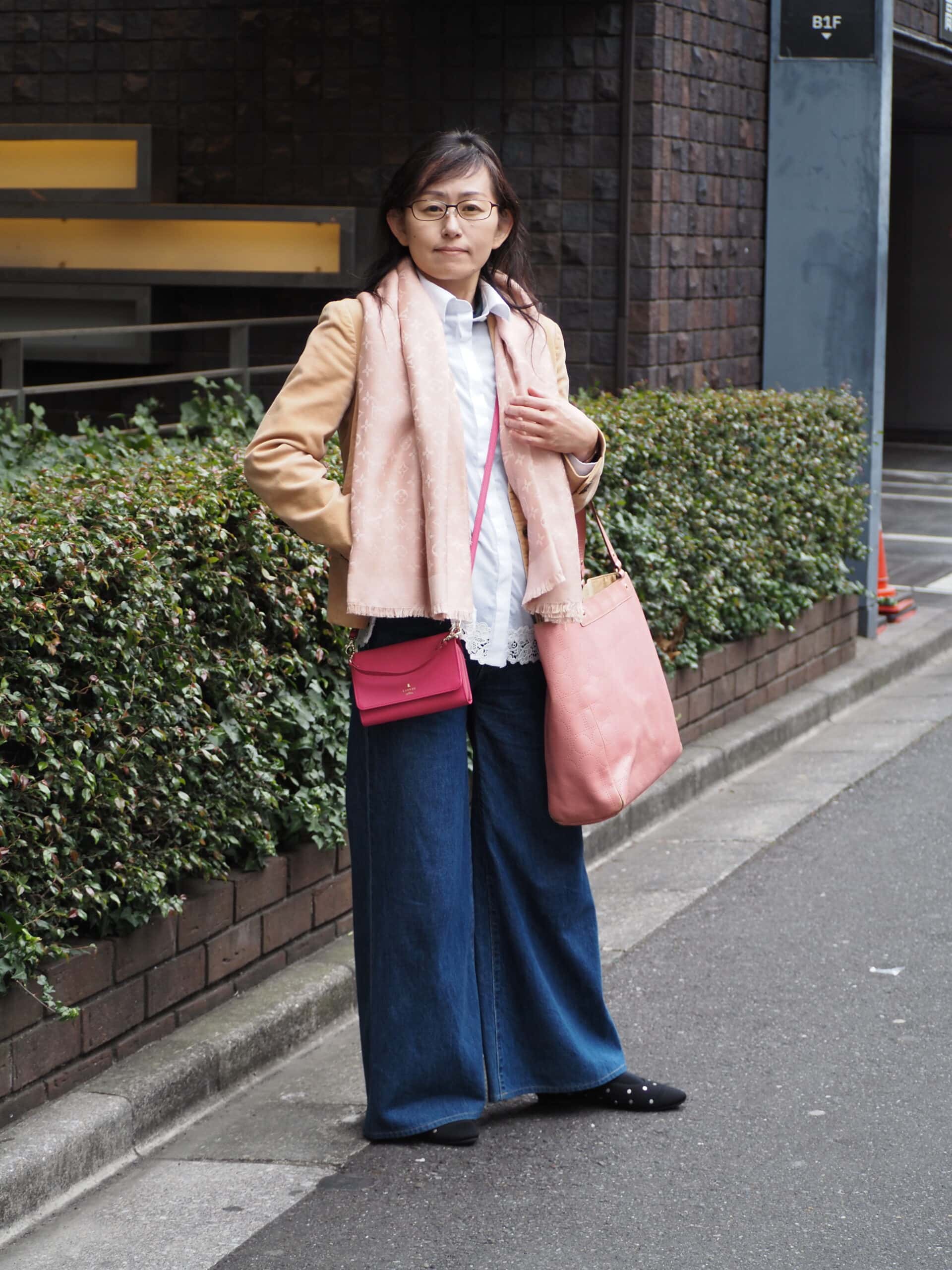 50代の春のデニムコーデ