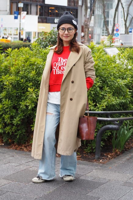 【スナップ】コスパとおしゃれを両立！ 春は「ジーユー」のトレンチ×「ユニクロ」のデニムがあれば◎